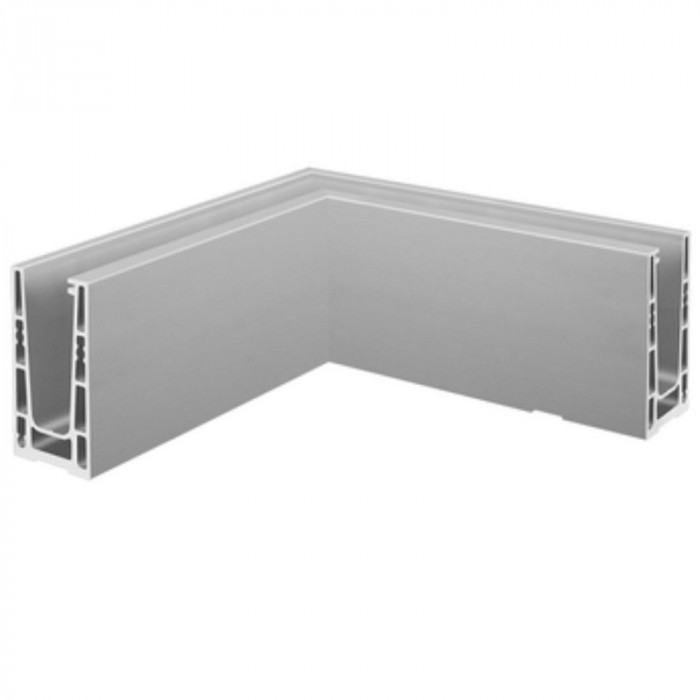 Vloerprofiel 90° binnenhoek Easy Glass Up topmontage model 6621 aluminium geanodiseerd