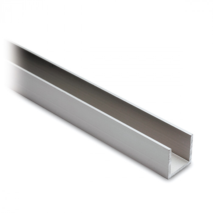 U-profiel 15 x 15 x 15 mm aluminium zilver mat anodisé