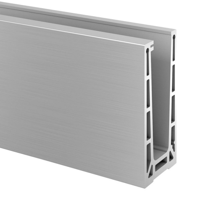 Easy Glass Pro vloerprofiel, topmontage, lengte 5000 mm, model 8110, aluminium (onbewerkt)