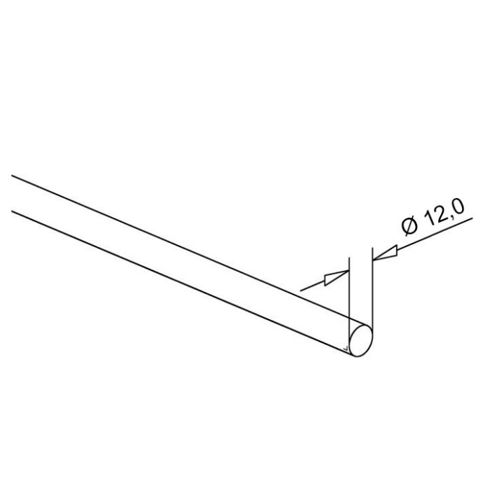 RVS rondstaf 12 mm RVS-304 K320 geslepen