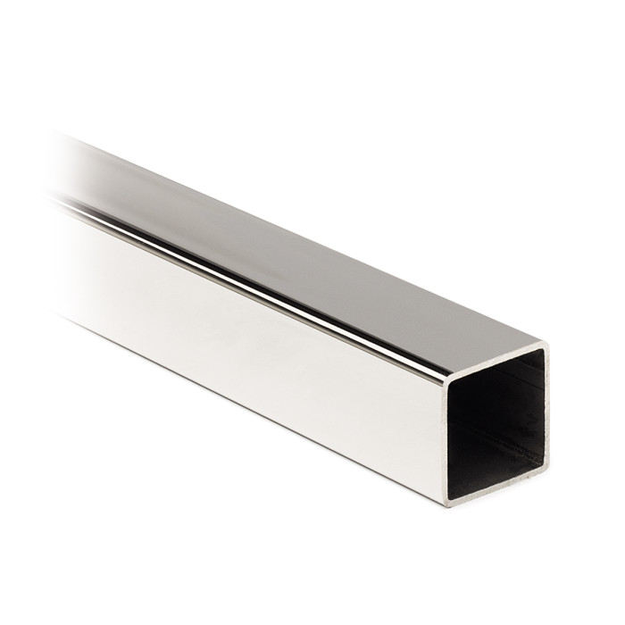 Tube carré/rectangulaire inox 20 x 20 x 1,5 mm inox-304 poli brillant