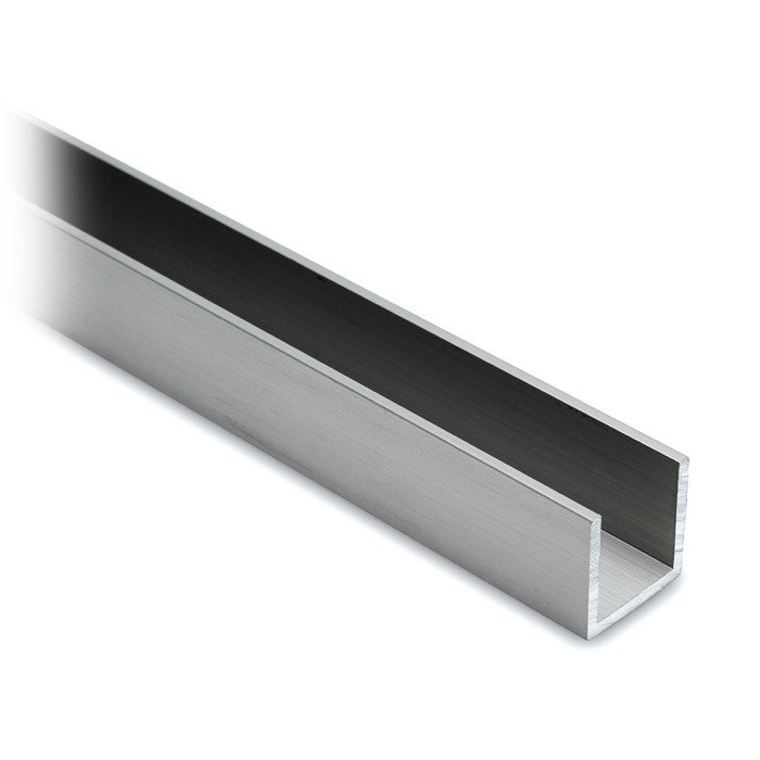 Profilé U aluminium 20 x 20 x 20 mm aspect inox