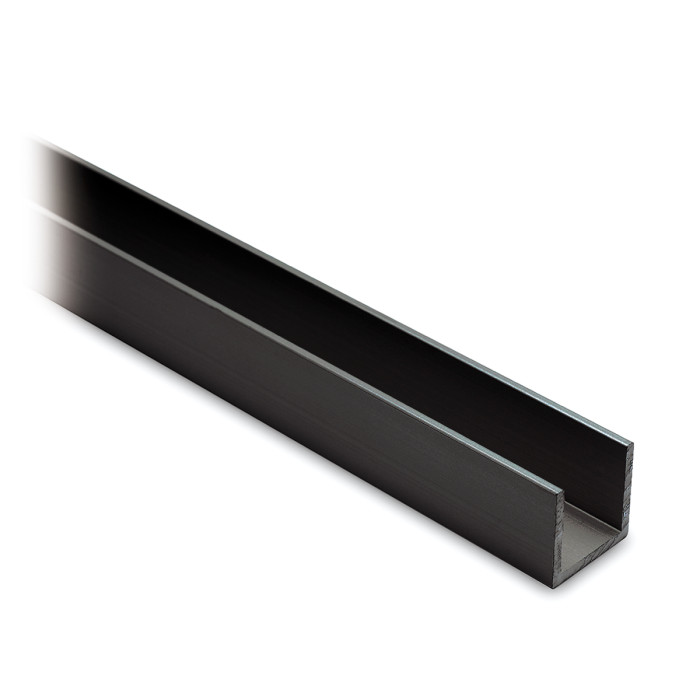 Profilé U aluminium 15 x 15 x 15 mm revêtu noir
