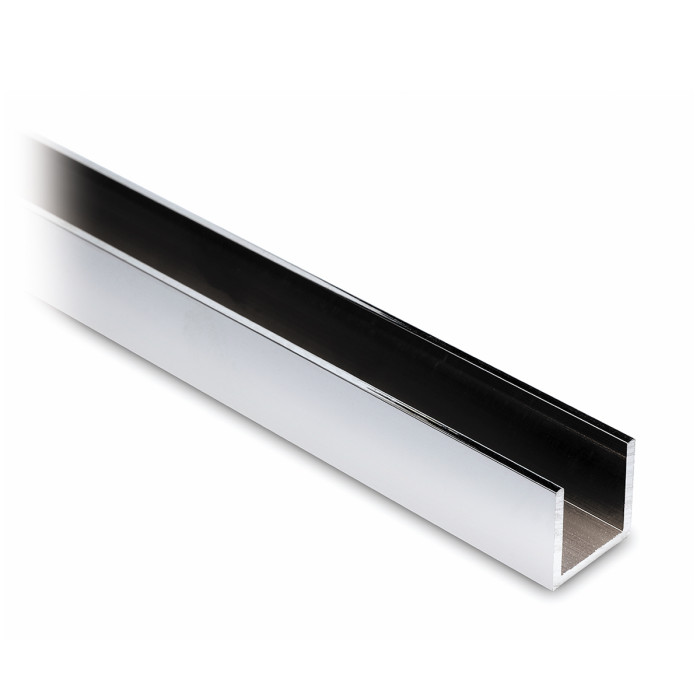 Profilé U aluminium 15 x 15 x 15 mm poli brillant