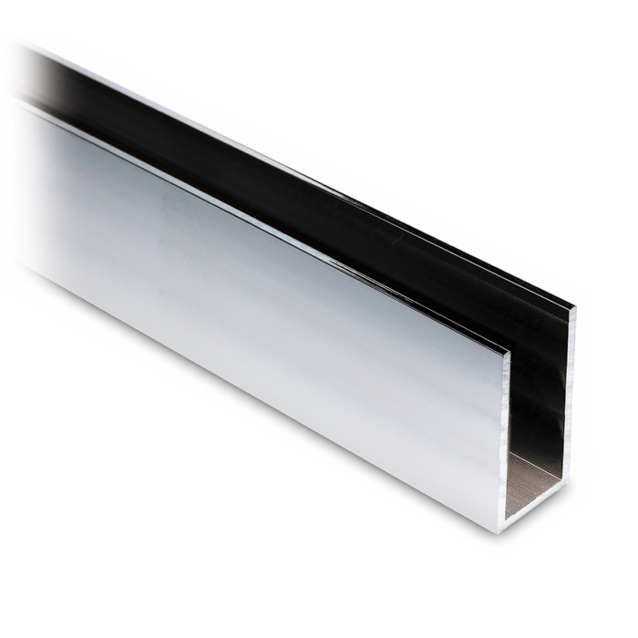 Profilé U aluminium 40 x 20 x 40 mm poli brillant