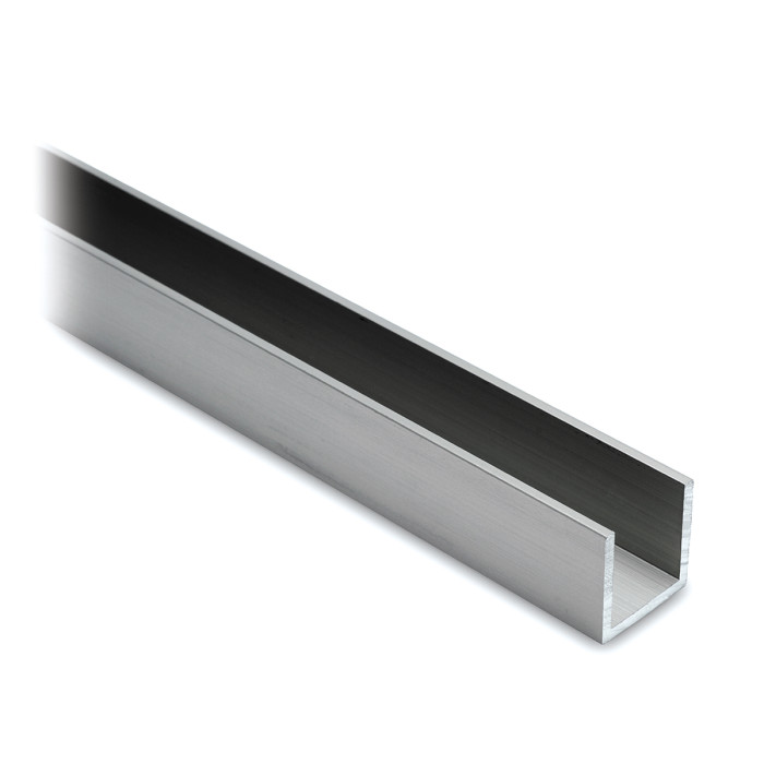 Profilé U aluminium 15 x 15 x 15 mm aspect inox