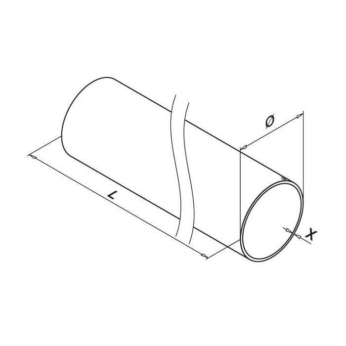 Tube inox 42,4 x 2 mm inox-316L brut