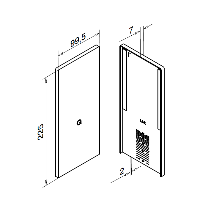 Eindkap Easy Glass Strong topmontage voor trapopgang 225 x 99,5 mm model 8613 aluminium (geanodiseerd)