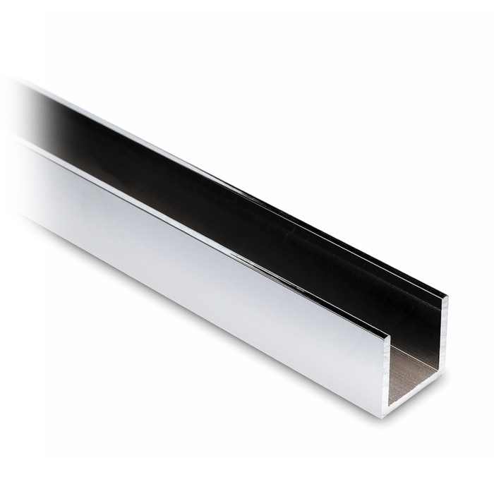 Profilé U aluminium 20 x 20 x 20 mm poli brillant