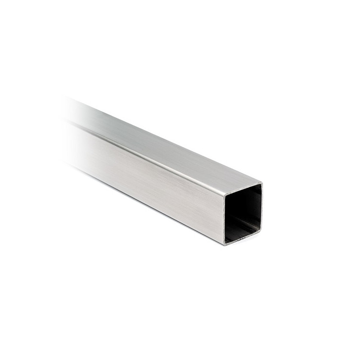 Tube carré/rectangulaire inox 35 x 35 x 2,0 mm inox-316L K320 brossé