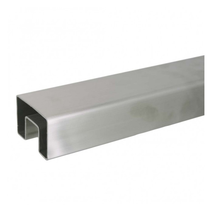 RVS Tube profilé U 40 x 40 x 1,5 mm inox-316 K320 brossé