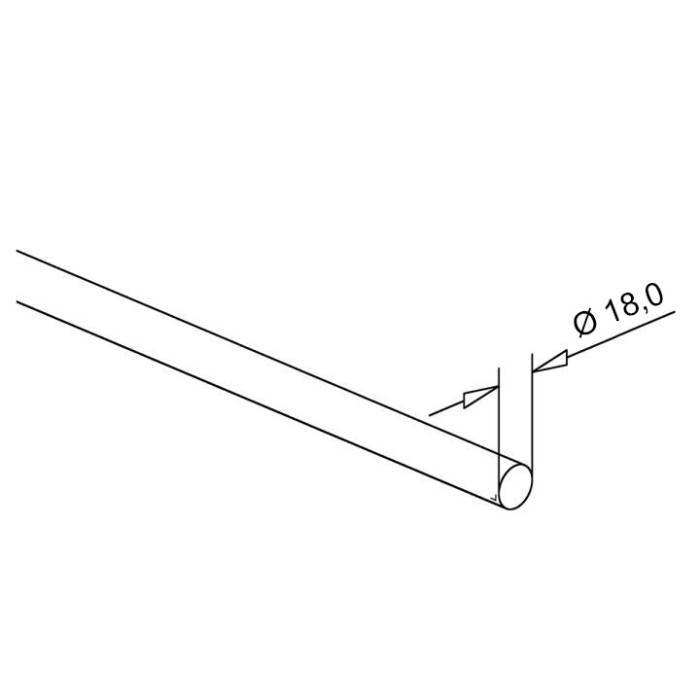 RVS rondstaf 18 mm RVS-304 K320 geslepen