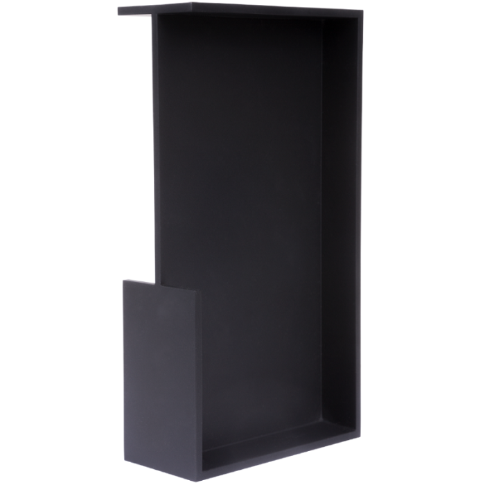 Inbouw-/schuifdeurkom SQUARE LSQ160A/43 mat zwart gecoat RVS-304