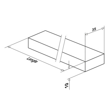Plat inox 35 x 10 mm inox-304 brut