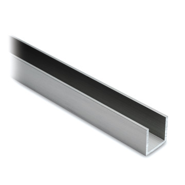 Profilé U aluminium 15 x 15 x 15 mm aspect inox