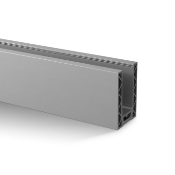 Easy Glass Strong vloerprofiel topmontage lengte 2500 mm model 8610 aluminium (onbewerkt)