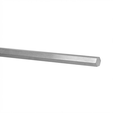 RVS staf zeskant 22 x 22 mm RVS-304 onbewerkt